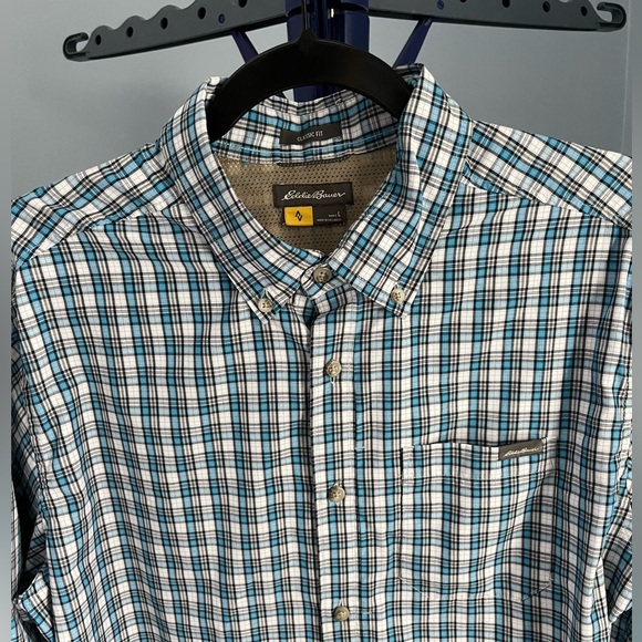 Eddie Bauer Classic Fit Plaid Shirt L - Picture 2 of 10